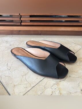 Madewell Tavi Slide Sandal Black Leather